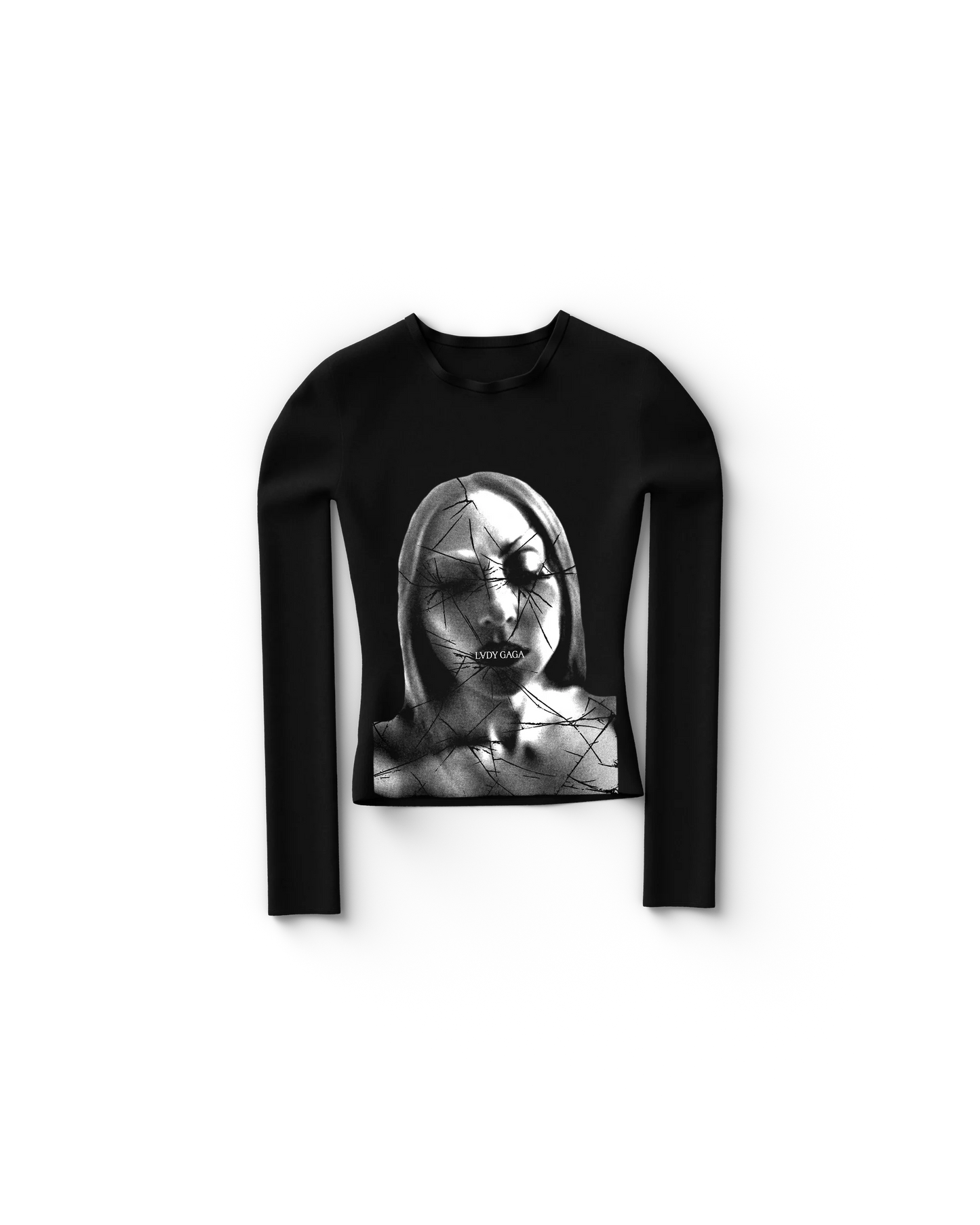 Lady Gaga Broken Glass Fitted Longsleeve T-Shirt – Official Merch