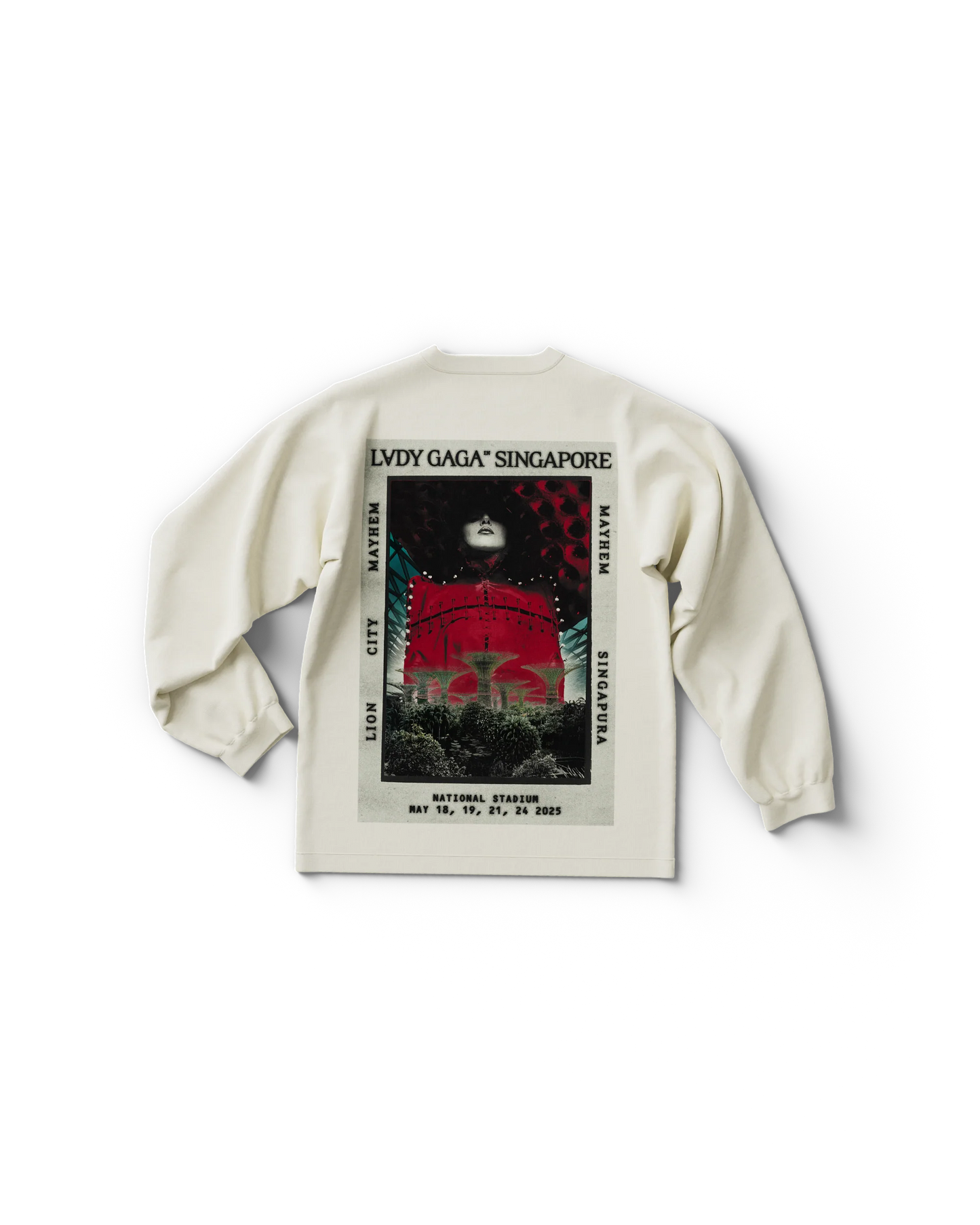 Lady Gaga White Singapore Longsleeve T-Shirt – Official Merch