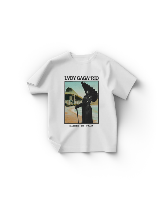 Lady Gaga White Rio Poster T-Shirt – Official Merch