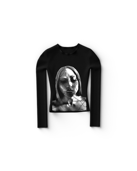 Lady Gaga Broken Glass Fitted Longsleeve T-Shirt – Official Merch