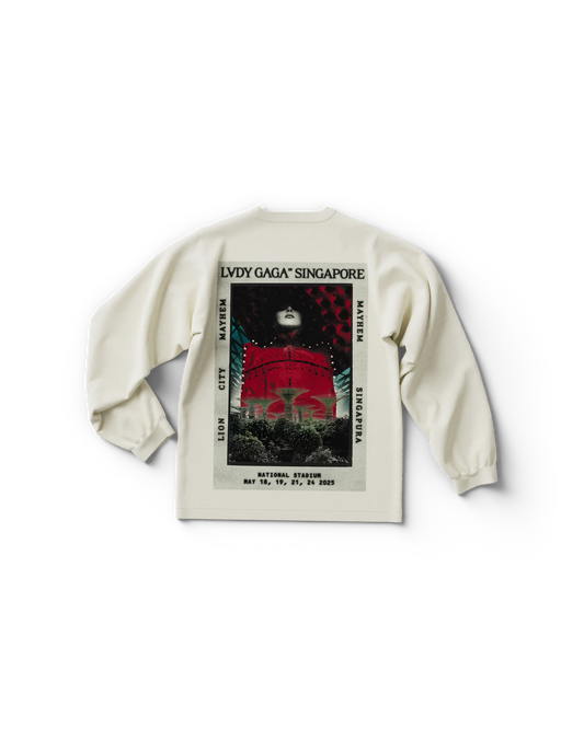 Lady Gaga White Singapore Longsleeve T-Shirt – Official Merch